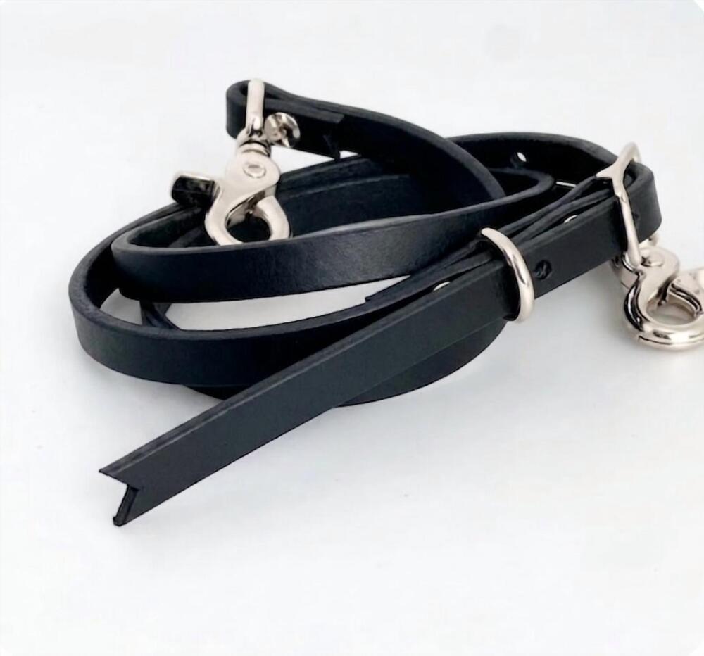 NEW ALEXIS DRAKE unisex 1/2" crossbody strap in black/ silver